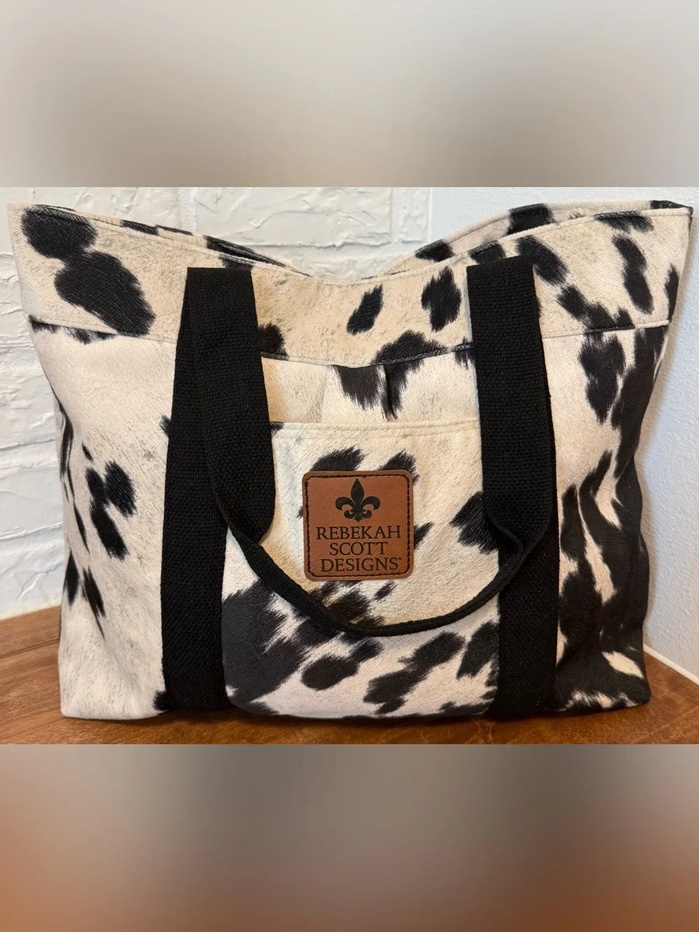 Rebekah Scott Designs Philip Tote Black Cowhide Retired Daydream Like New